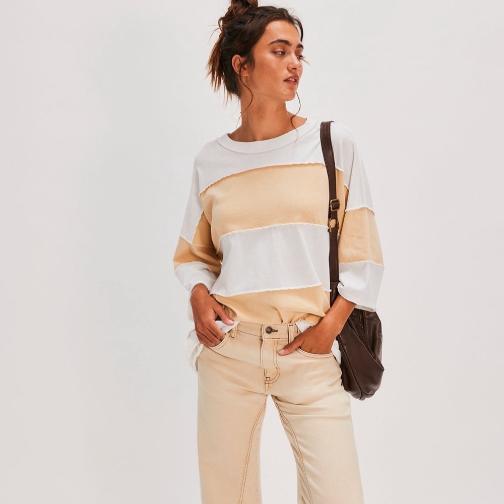 NWT  free people We The Free Maddie Tee/ Ivory   Size: M
